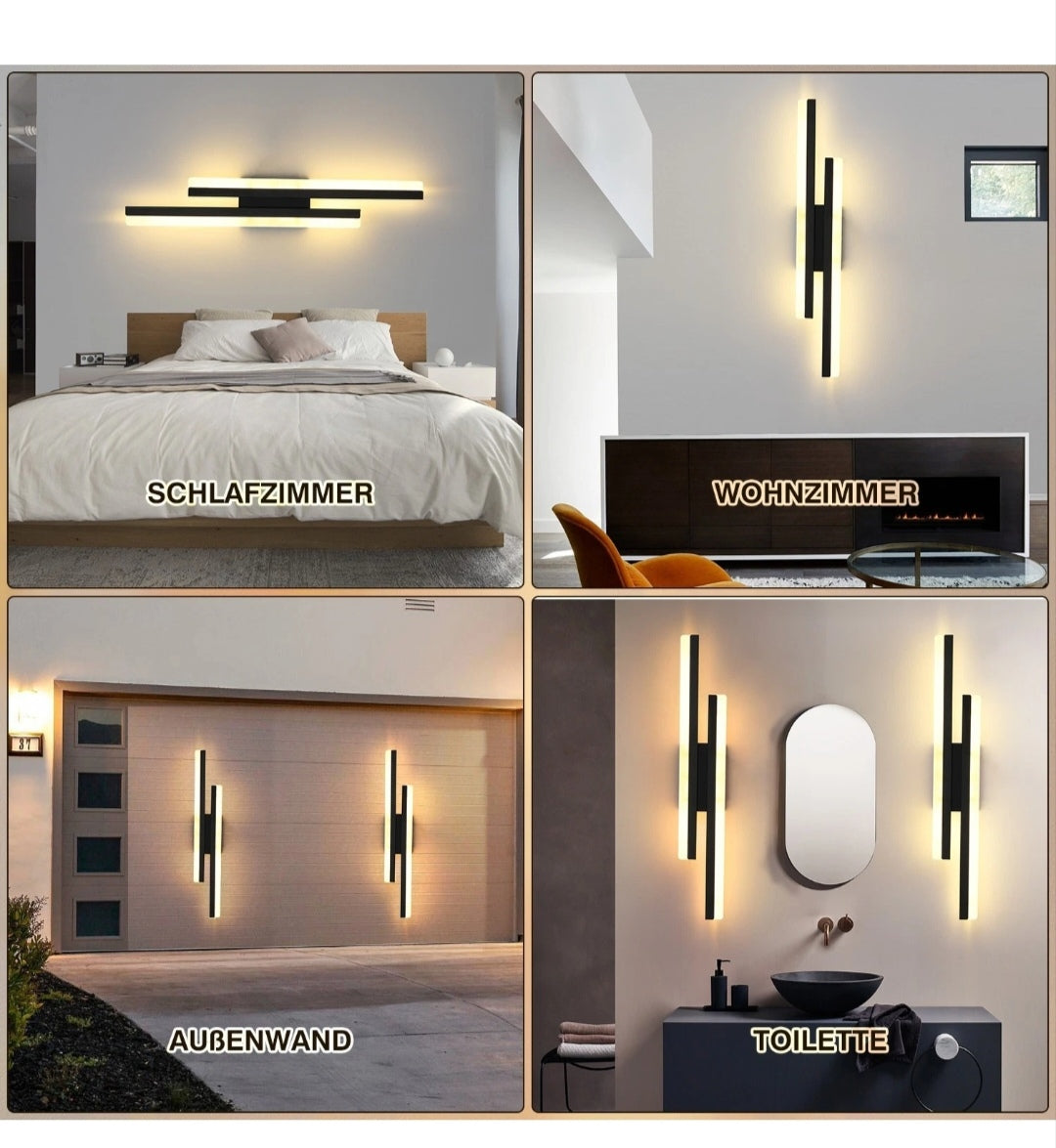LED Wandleuchte Wandlampe Innenraum und Aussenbereich