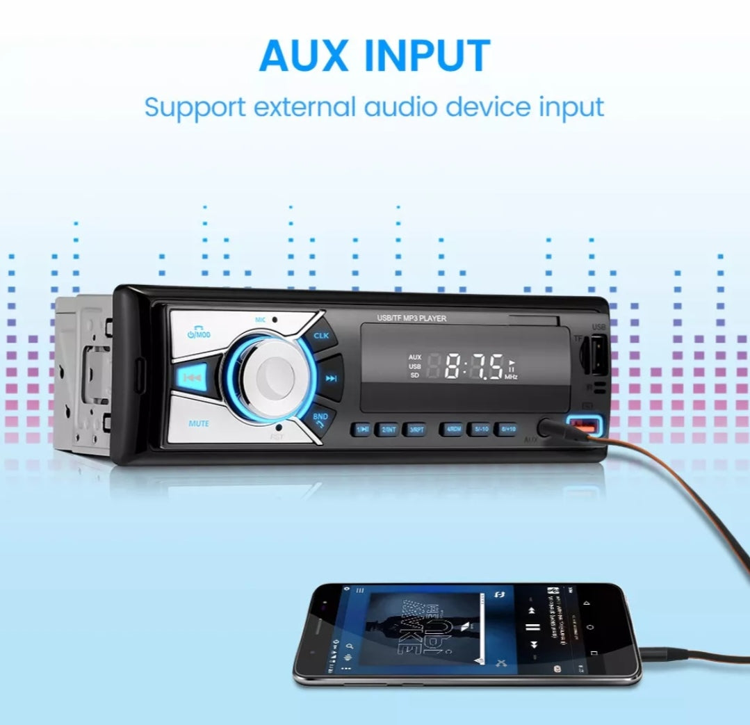 Autoradio Bluetooth Freisprechen Universal Din1 USB Aux SD