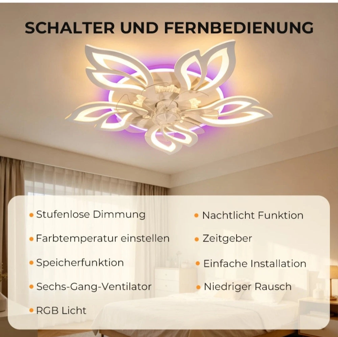 Deckenventilator Deckenleuchte Ventilator Rgb Dimmbar