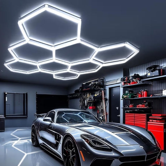 Hexagon Garagenlicht Werkstattlampe Showroom 8 Stück