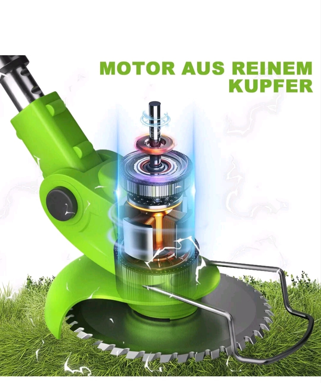 Akku Rasentrimmer Grasschneider Rasenmäher +Zubehör