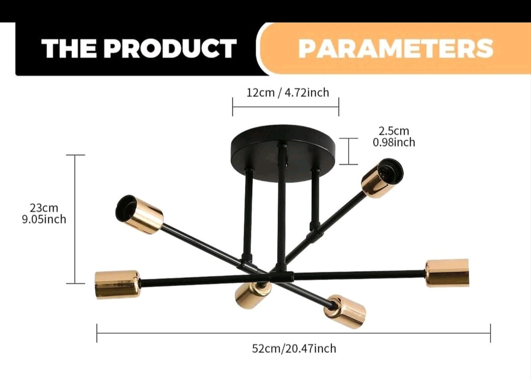 Deckenlampe Deckenleuchte Led Schwarz Gold