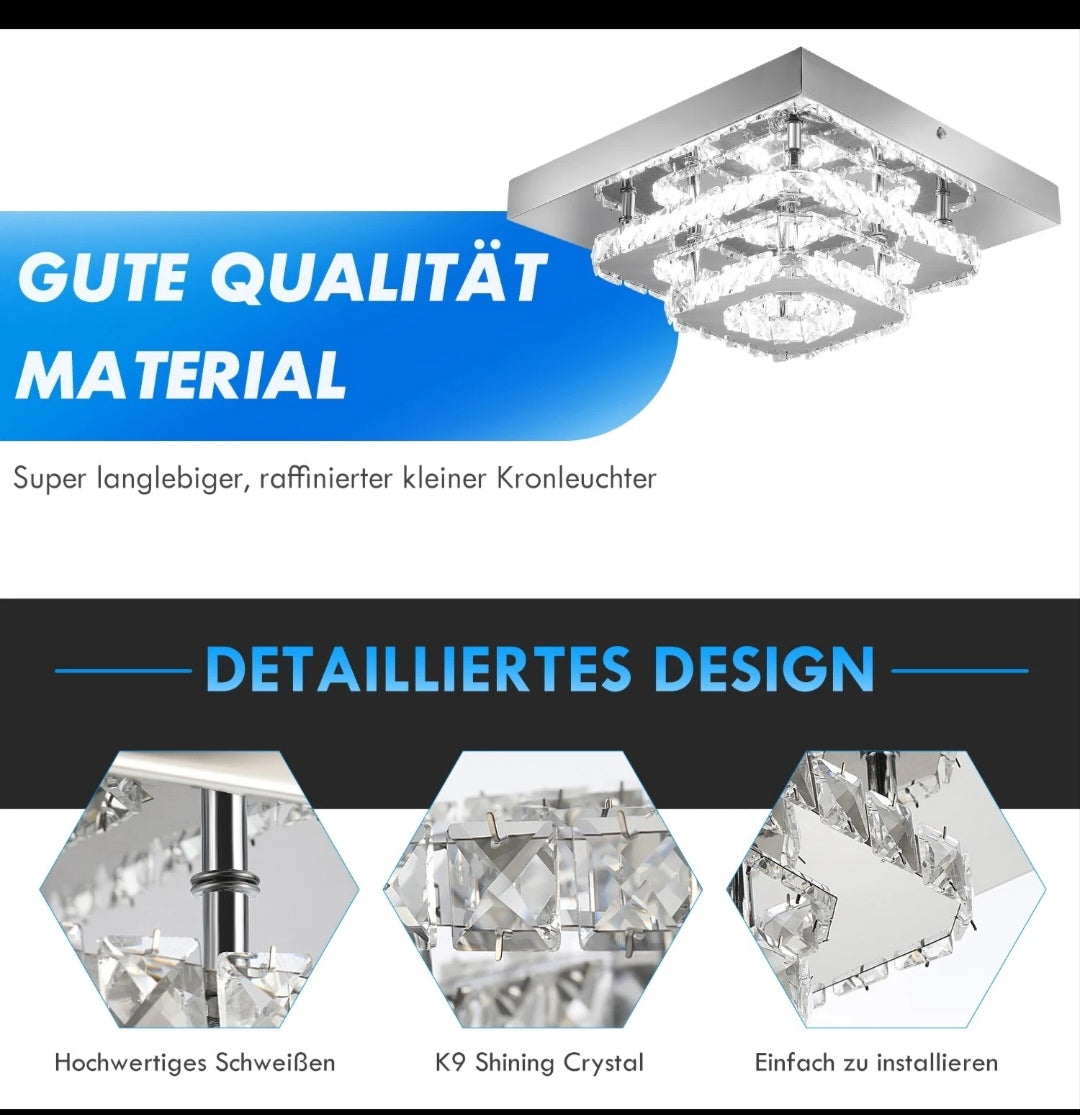 LED Kristall Deckenlampe Kronleuchter