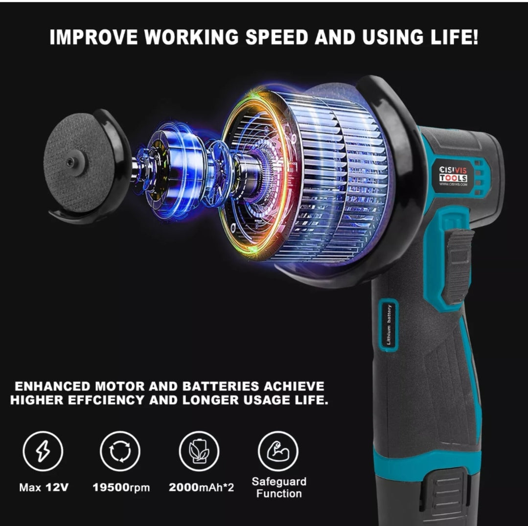 Akku Winkelschleifer Schleifmaschine Flex mit 2 Akkus