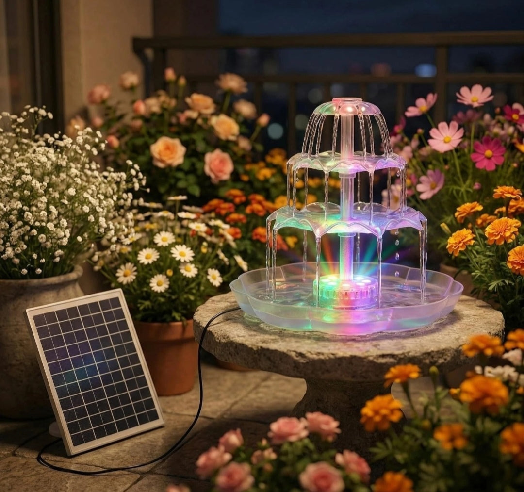 Solar Gartenbrunnen Vogelbadbrunnen Vogeltränke Brunnen