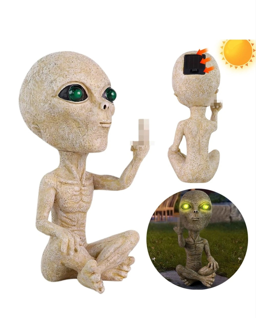 Solar Figur Alien Solarleuchte Solarlampe
