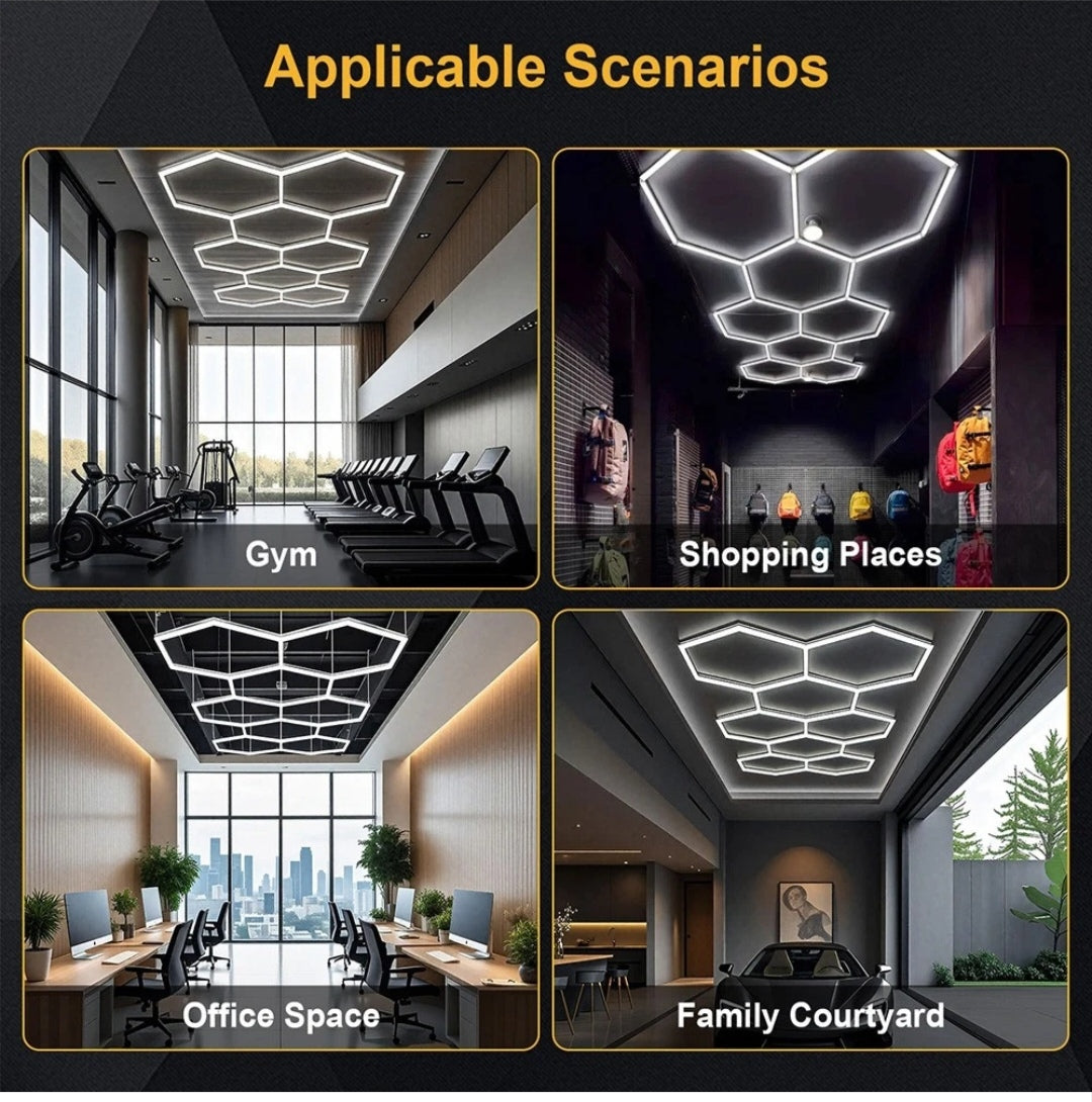 Hexagon Garagenlicht Werkstattlampe Showroom 8er