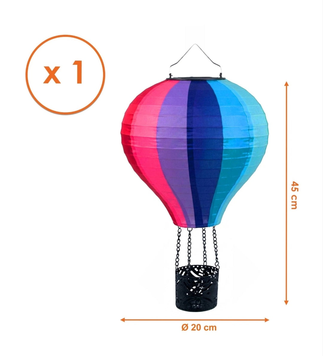 Solar Ballon Heißluftballon Deko Solarlampe Leuchte